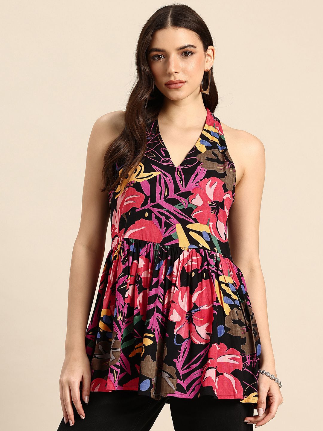 A&K Floral Print Peplum Longline Top-picture-19