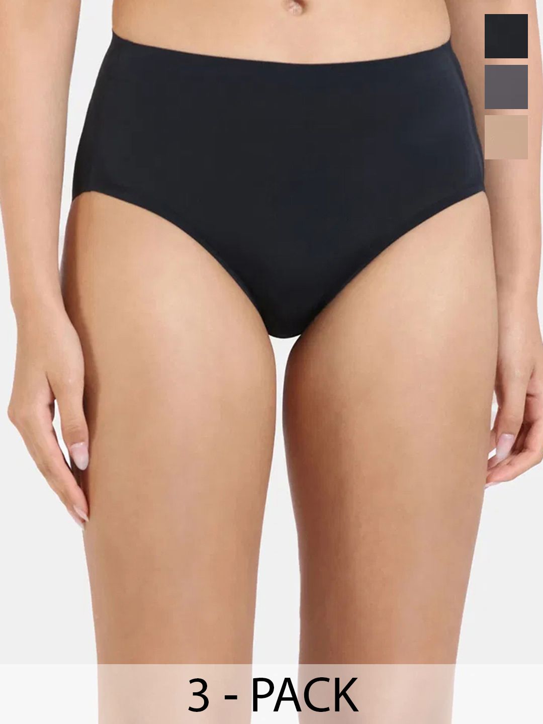 Zivame Pack Of 3 Mid-Rise Seamless Hipster Briefs ZI28BP-Roeb Forg I B Bea-picture-27