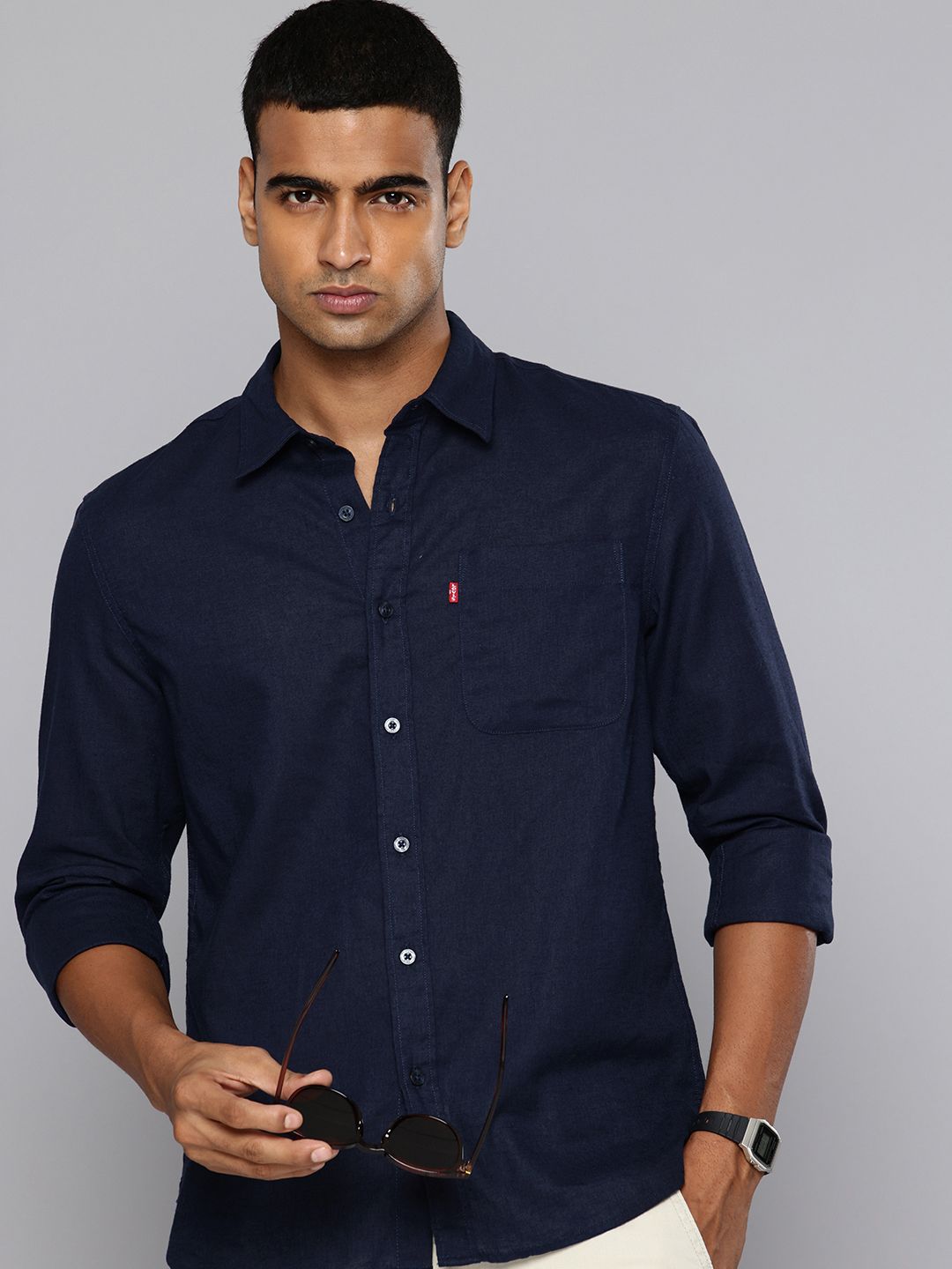 Levis Linen-Cotton Slim Fit Casual Shirt-image-21