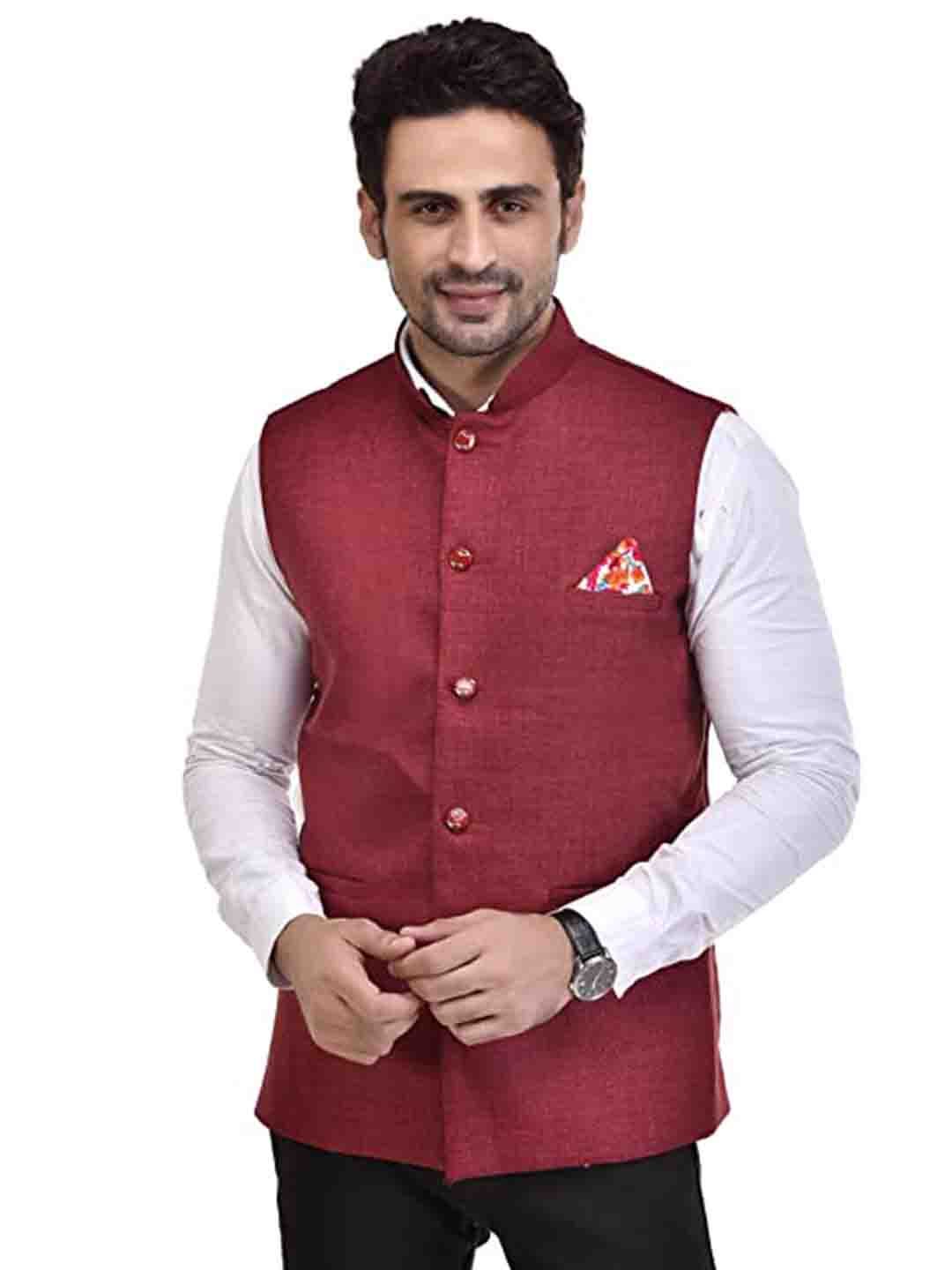 Seetoo Woven Design Nehru Jackets-picture-27