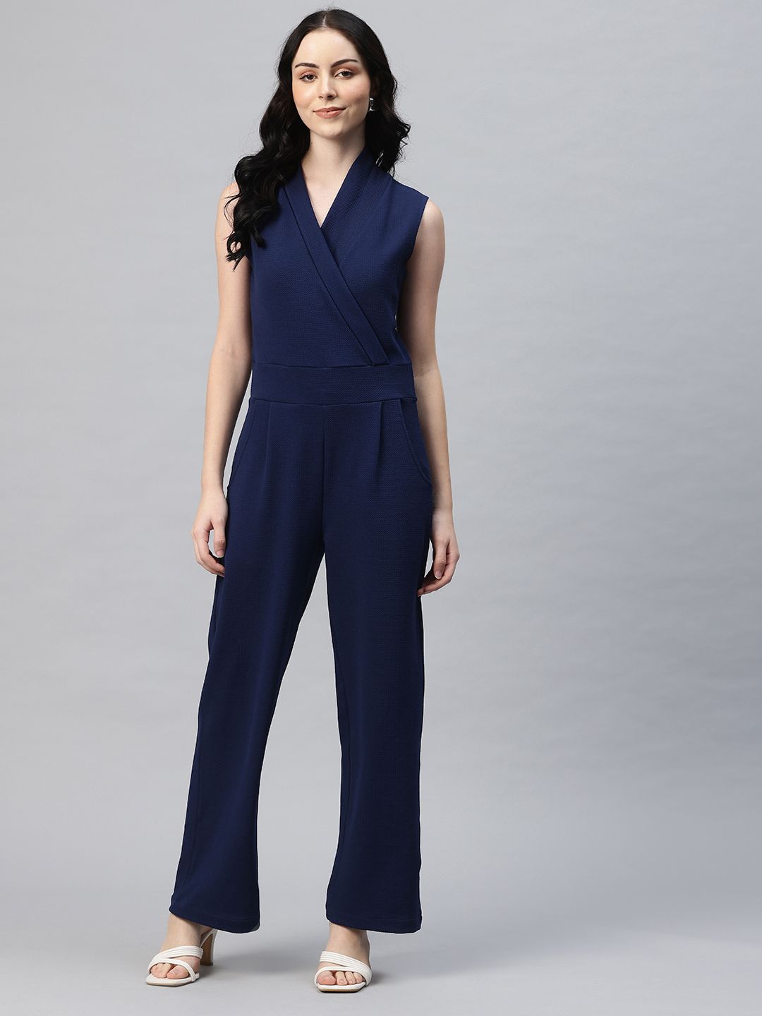 Cottinfab Shawl Neck Basic Jumpsuit-picture-30