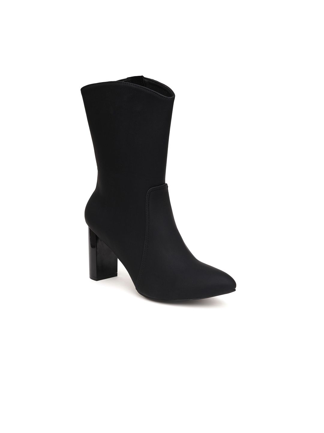 Sherrif Shoes Women Block Heeled Pointed Toe Mid-Top Winter Boots-picture-20