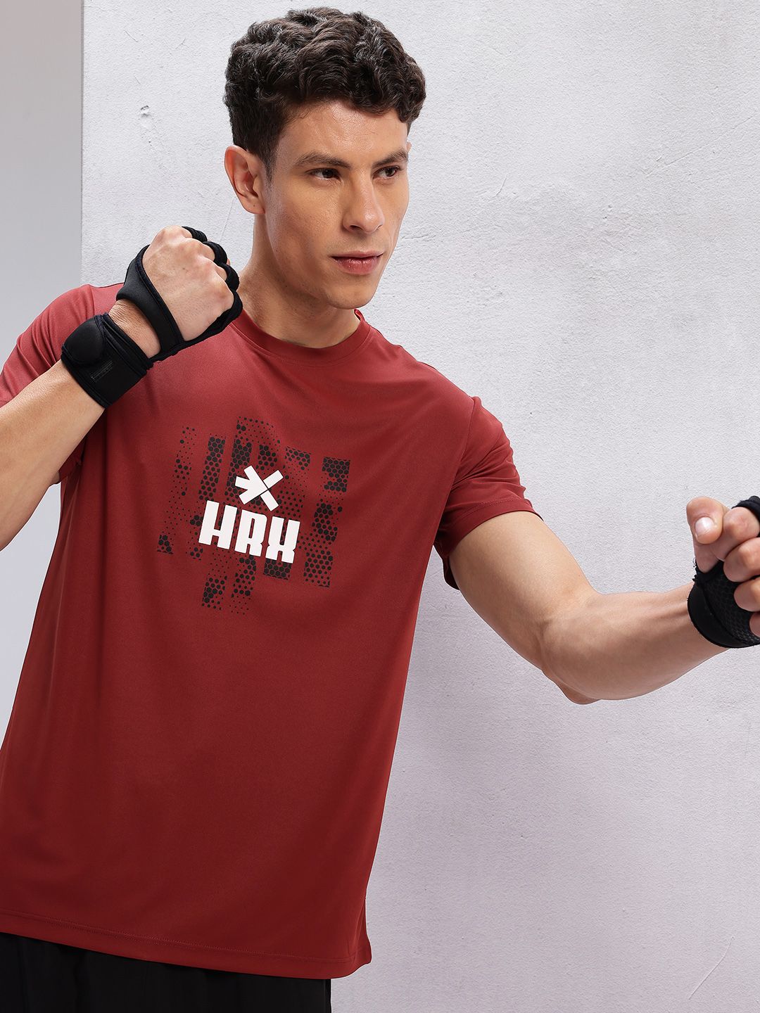 HRX by Hrithik Roshan Men Brand Logo Printed Rapid-Dry Training T-shirt-picture-13