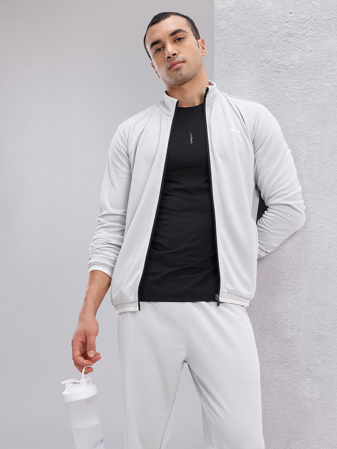 HRX by Hrithik Roshan Mock Collar Rapid-Dry Running Zip-Up Tracksuit-picture-23