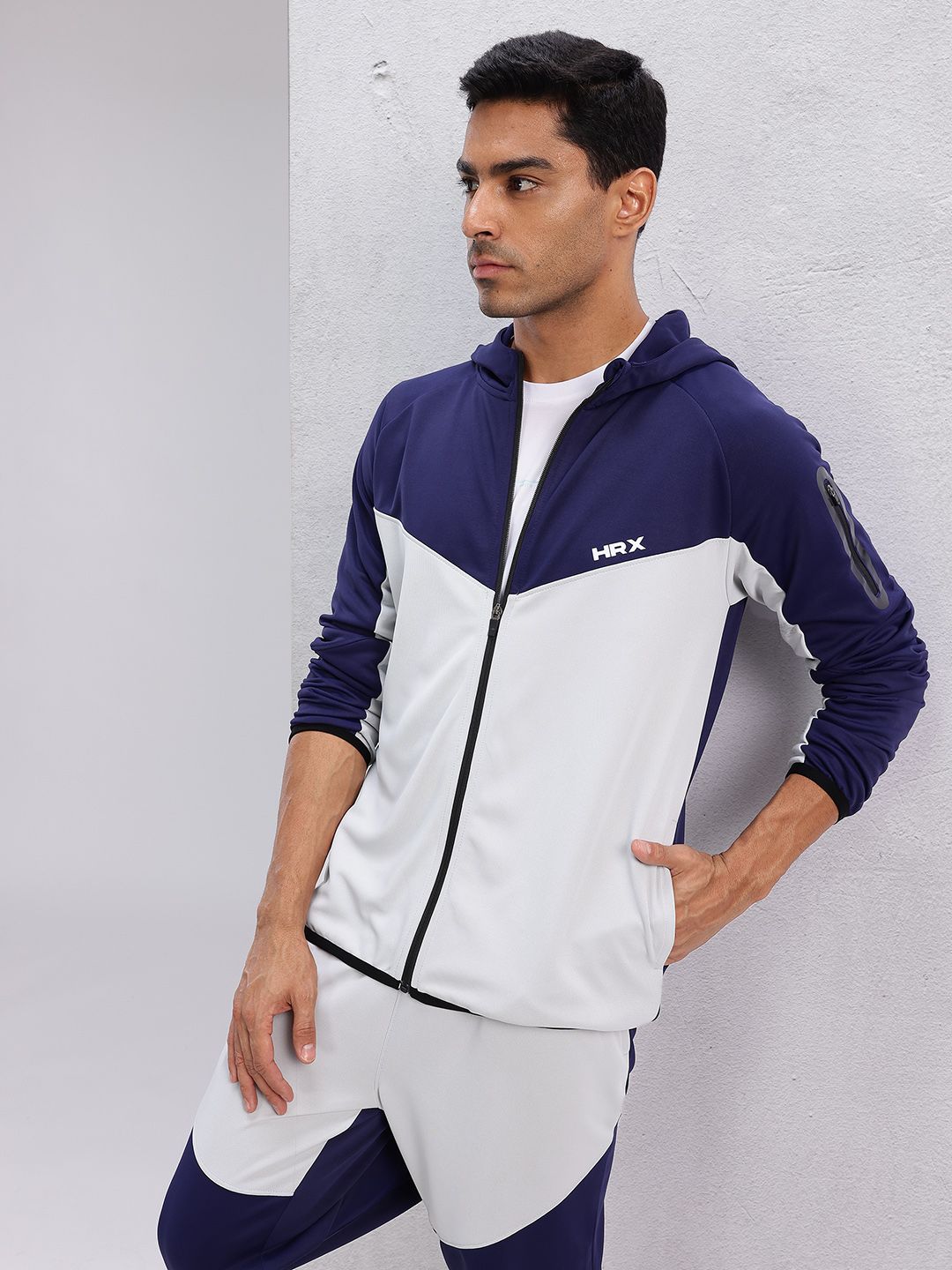 HRX by Hrithik Roshan Colourblocked Hooded Rapid-Dry Running Zip-Up Tracksuit-picture-42