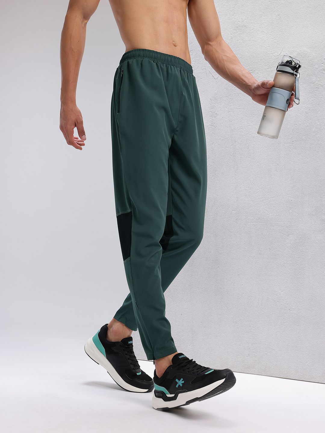 HRX by Hrithik Roshan Men Typography Print Panelled Mid-Rise Rapid-Dry Running Track Pants-image-25