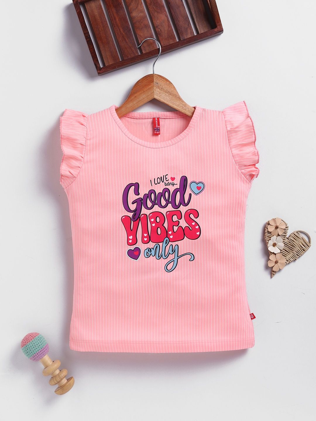 Here&Now X Game Begins Typography Printed Flutter Sleeve Top-picture-34