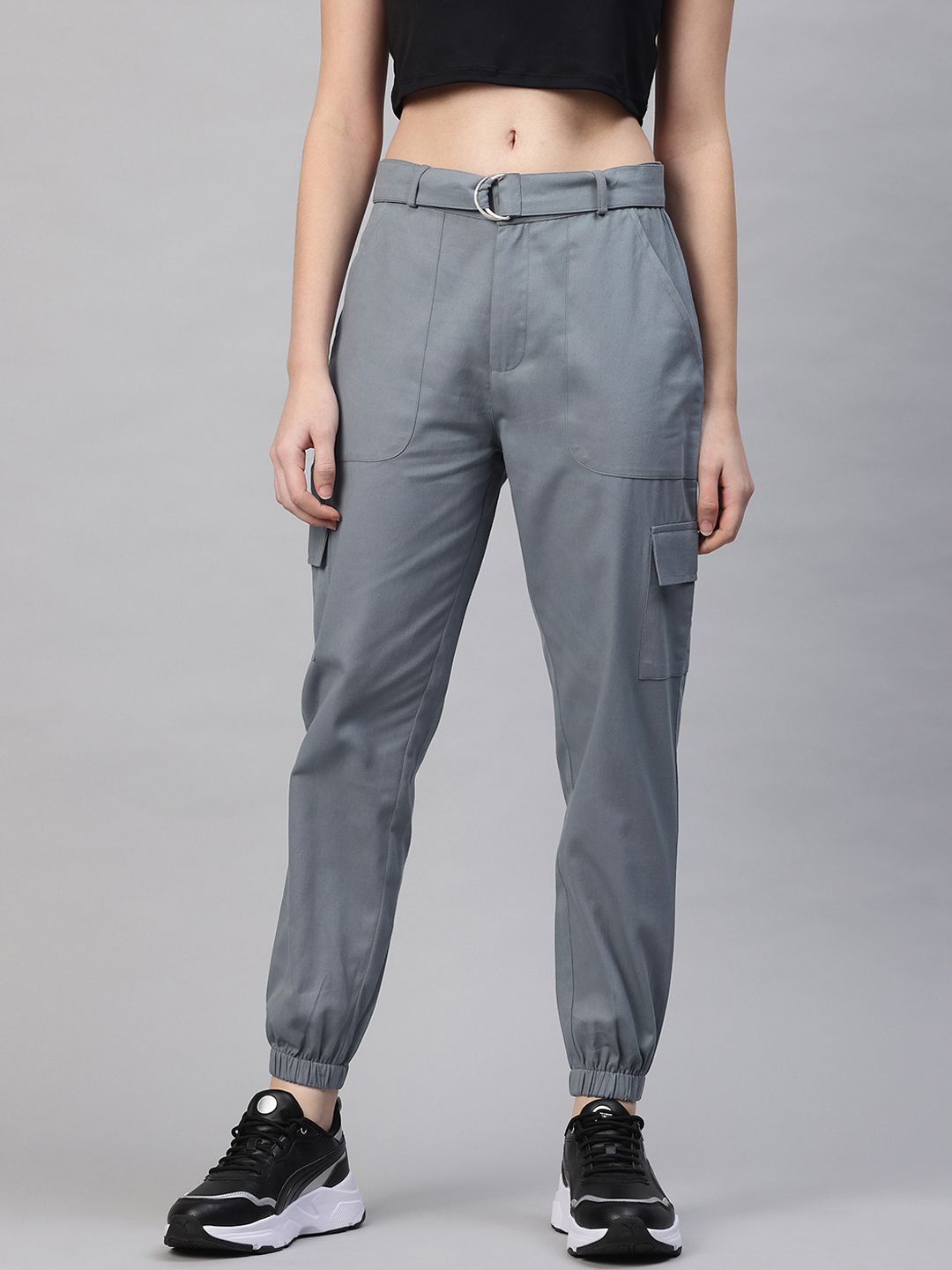 Popnetic Women High-Rise Cargos Trousers-picture-21