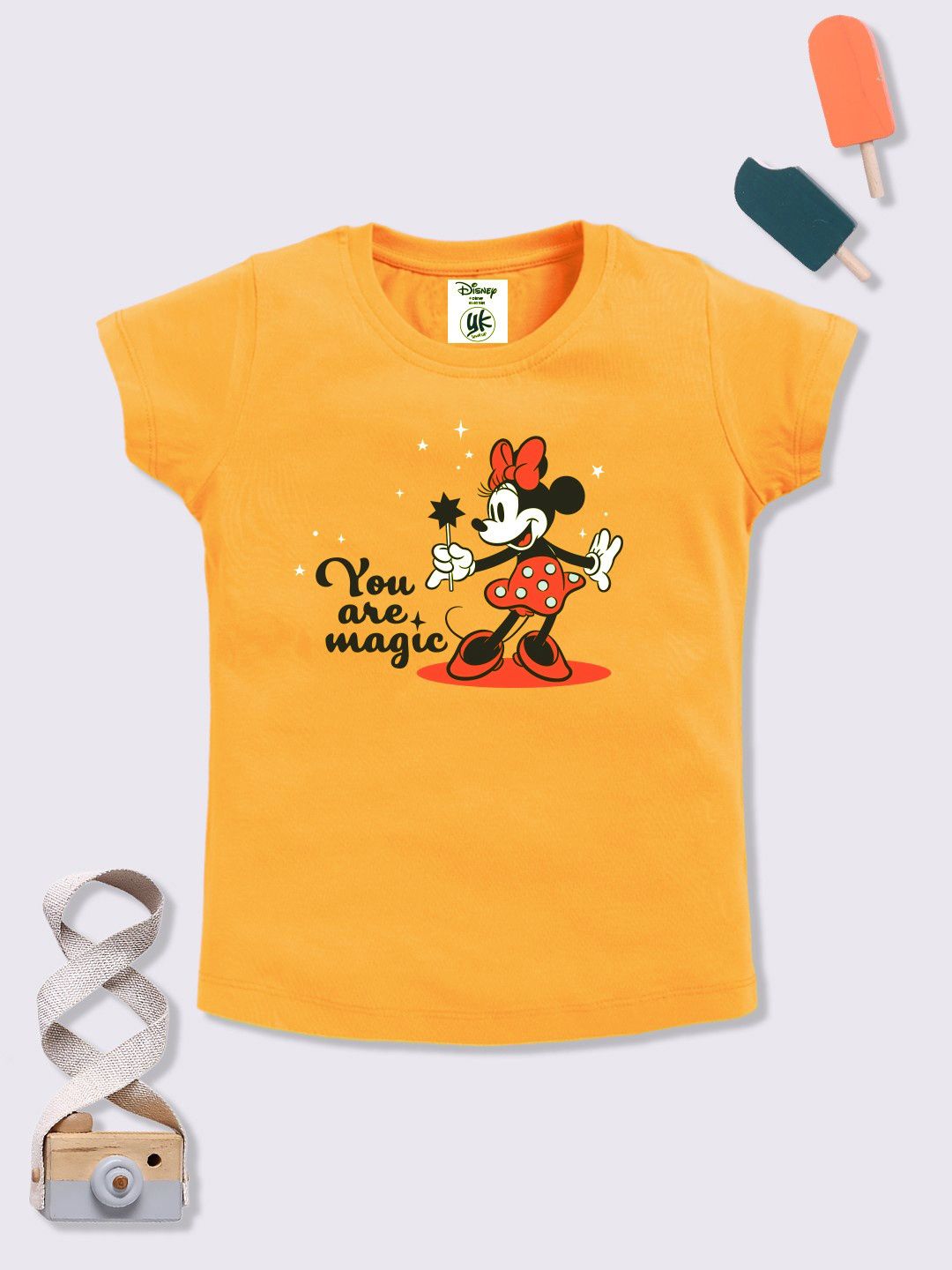 YK Disney Girls Minnie Mouse Printed Cotton T-shirt-picture-10