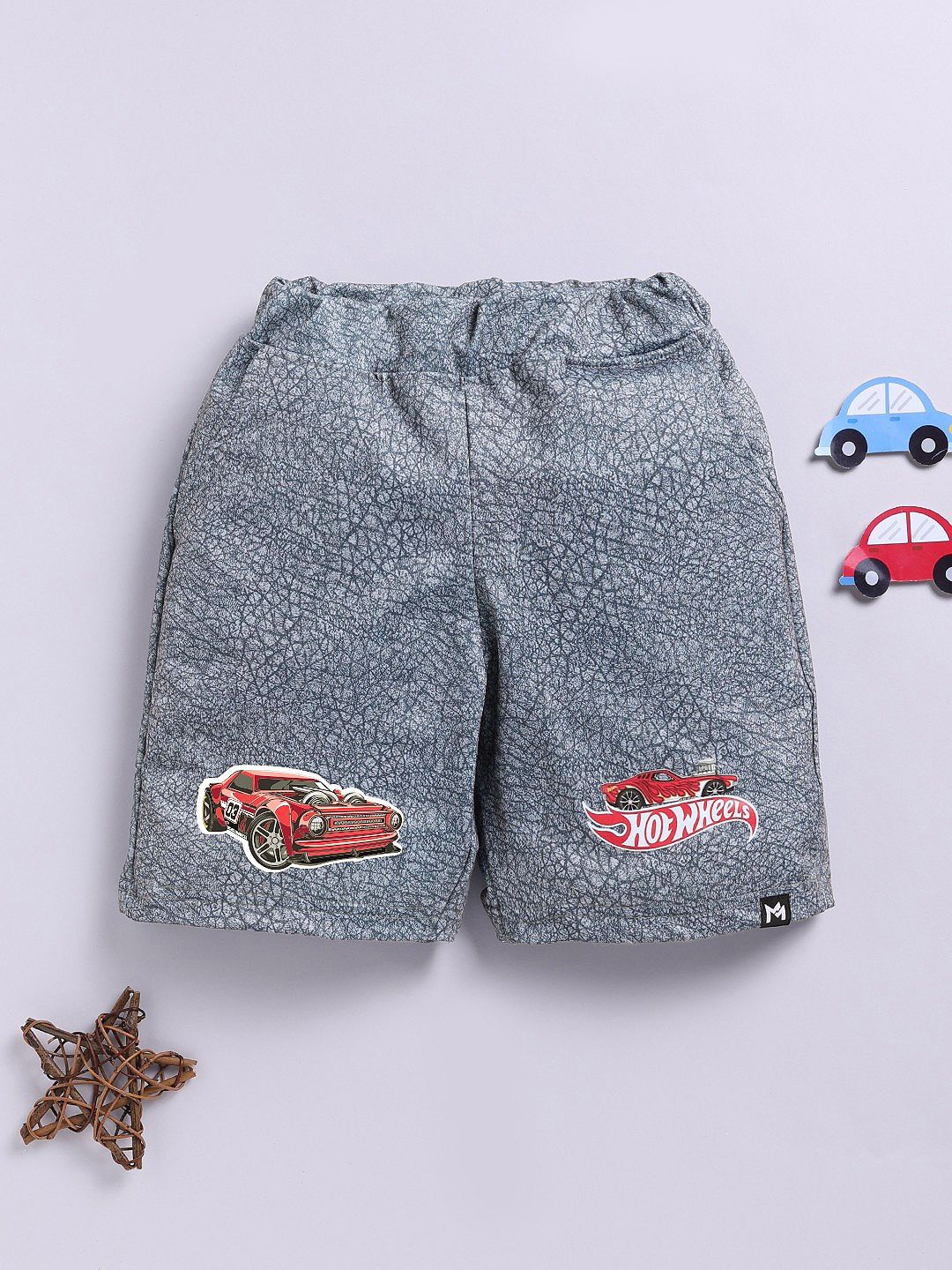 YK X Minute Mirth Boys Hot Wheels Printed Regular Shorts-picture-0