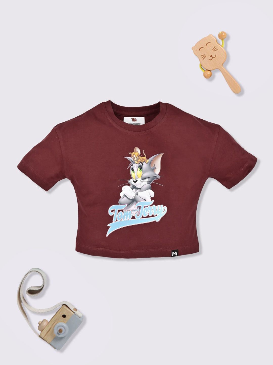 YK X Minute Mirth Girls Tom & Jerry Printed Cotton Crop T-shirt-picture-25
