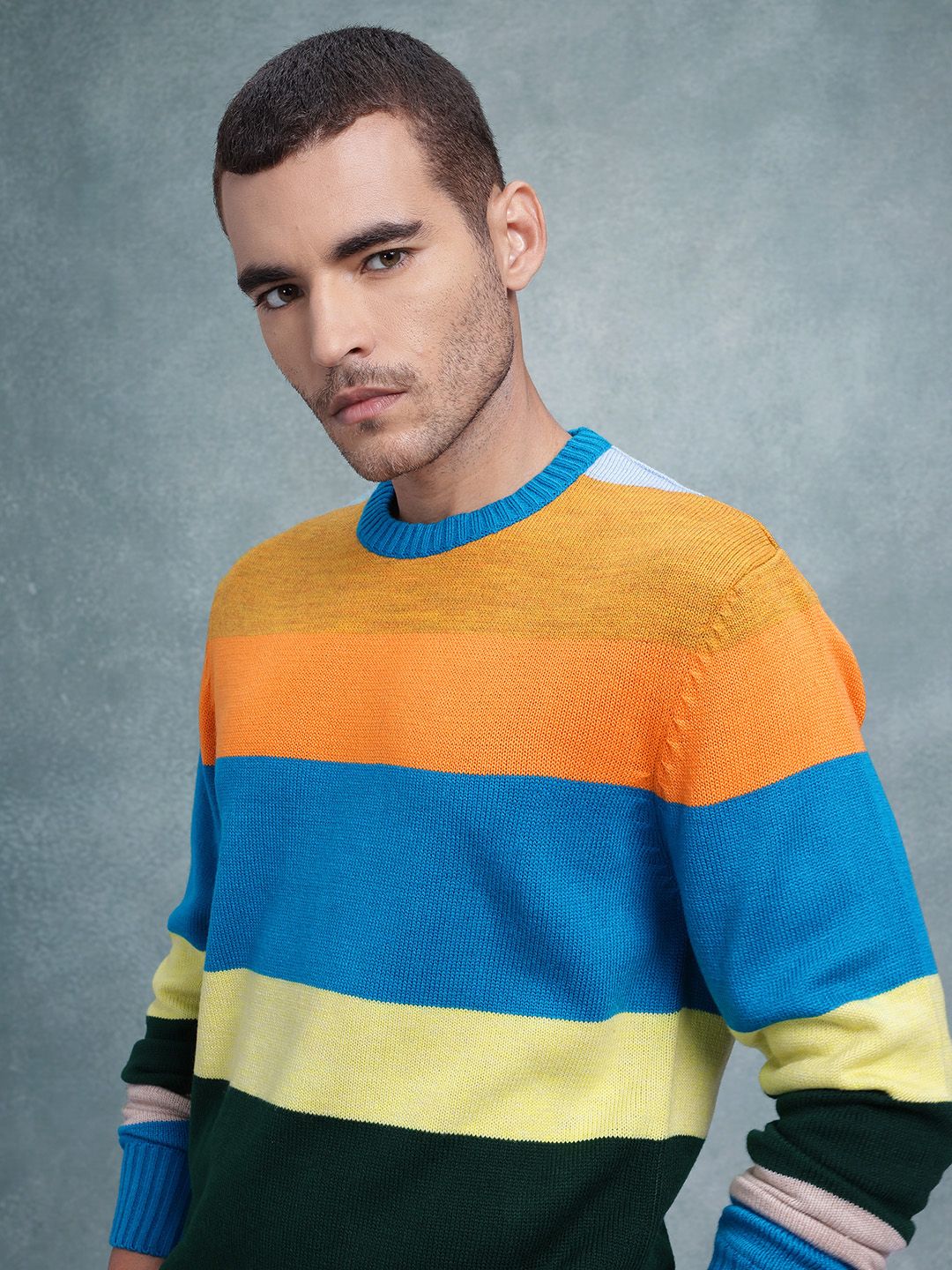 The Roadster Lifestyle Co. Men Striped Pullover-picture-30