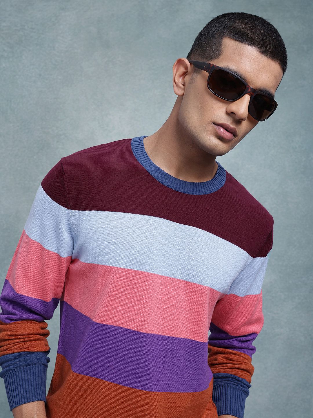 The Roadster Lifestyle Co. Men Striped Pullover-picture-20