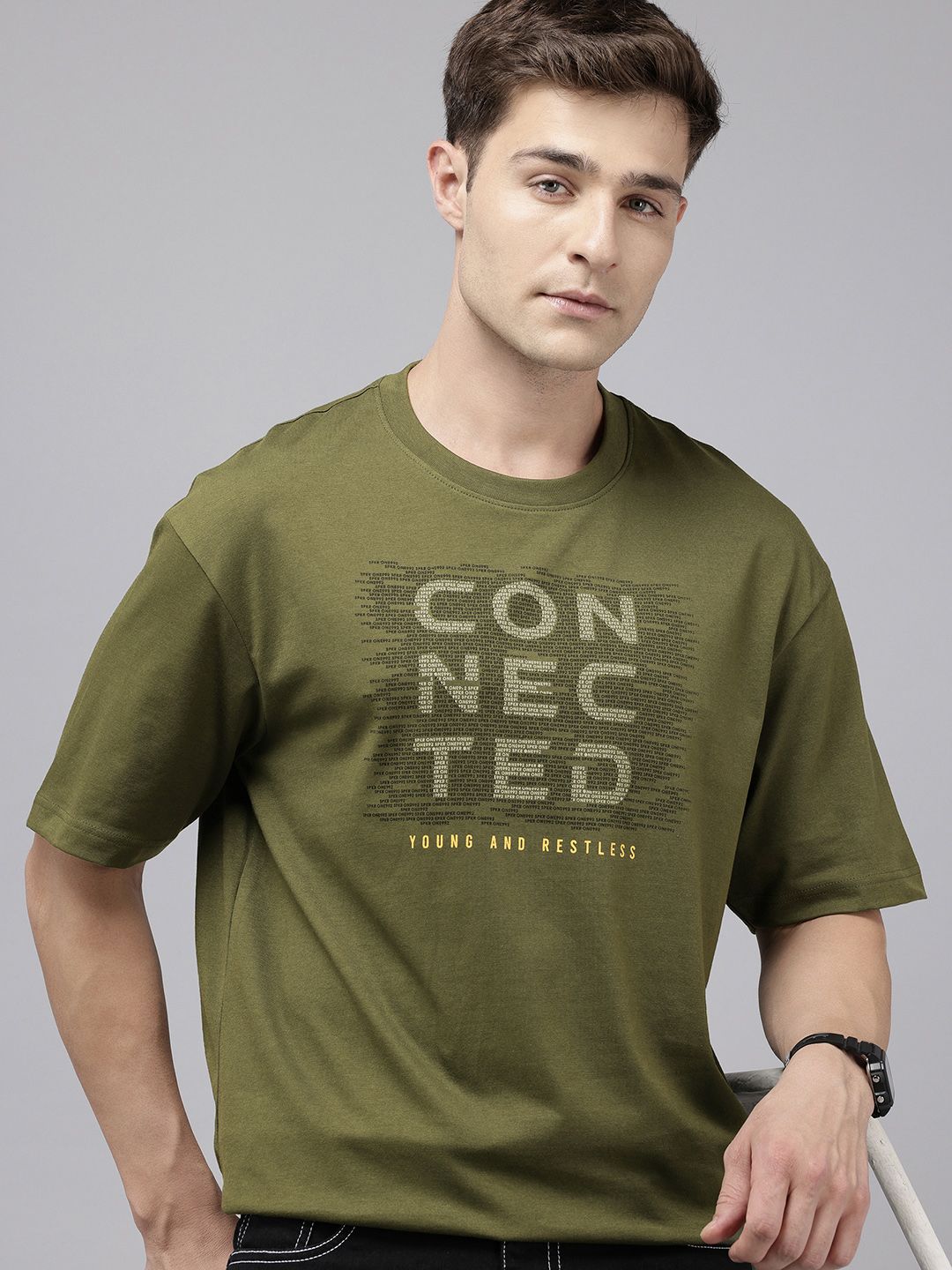 SPYKAR Oversized Fit Typography Printed T-shirt-picture-10