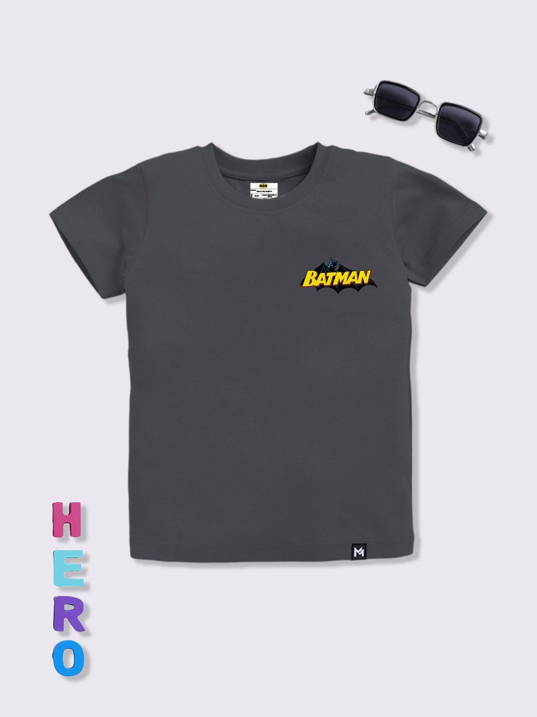 YK X Minute Mirth Boys Batman Printed Cotton T-shirt-picture-7