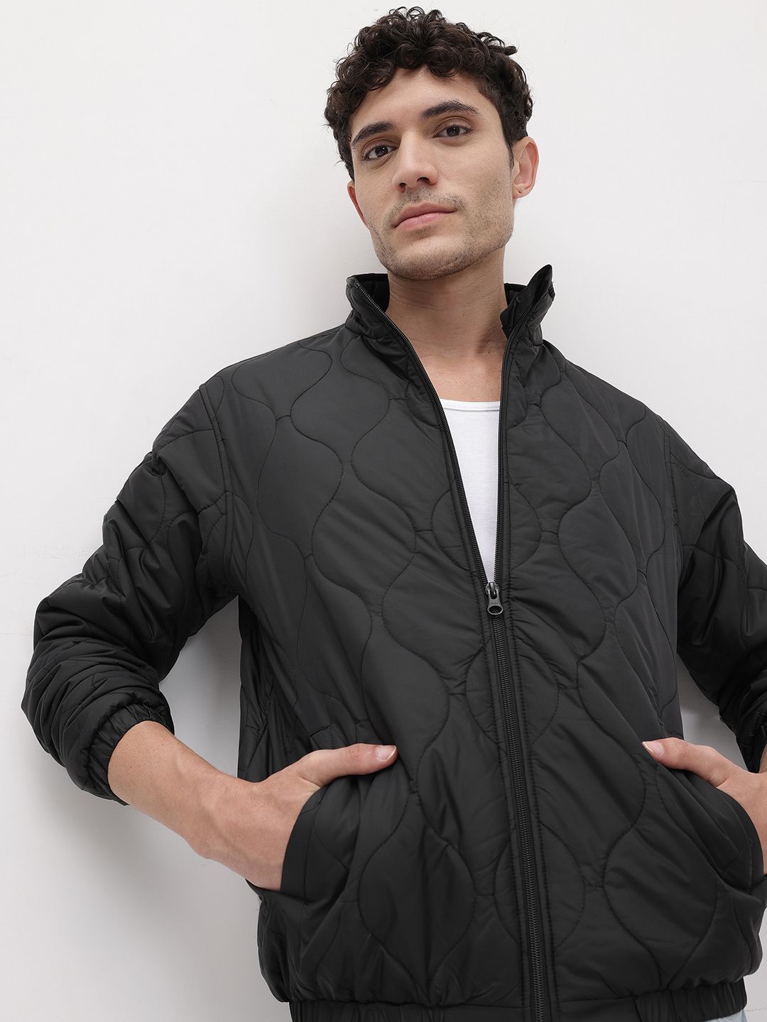 The Roadster Life Co. Mock Collar Quilted Jacket-image-40