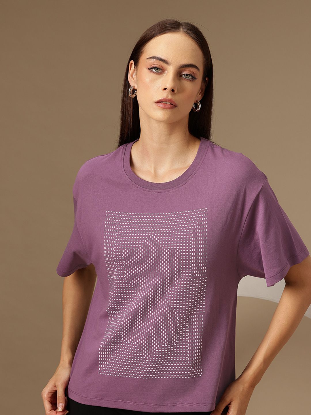 Chemistry Women Printed Drop-Shoulder Sleeves T-shirt-picture-15