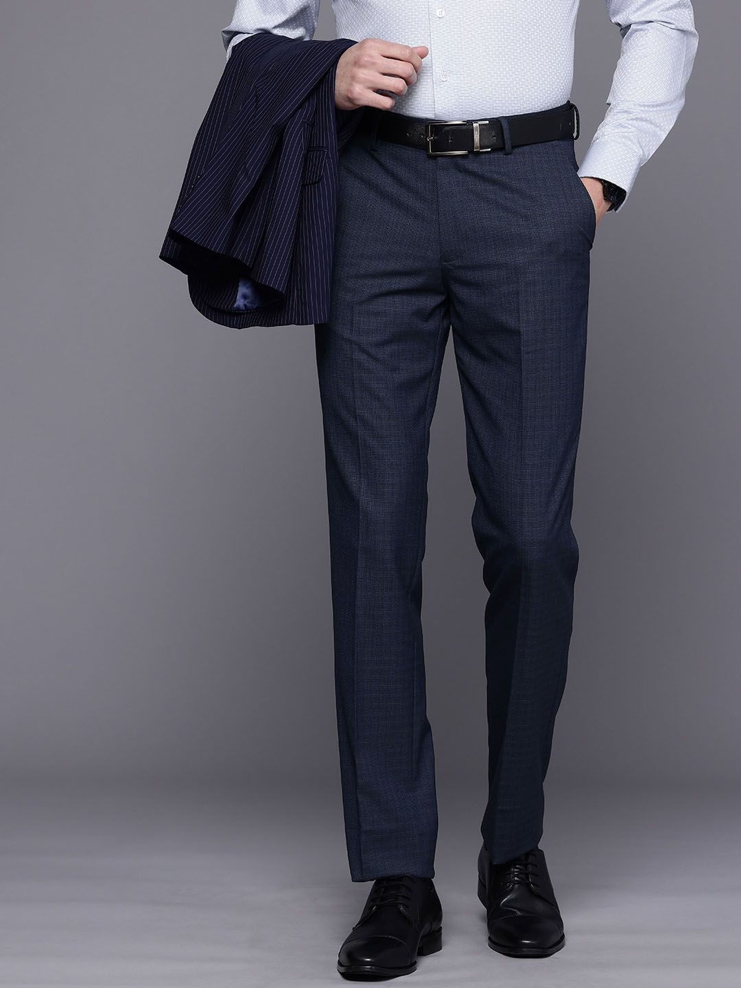 Louis Philippe Men Slim Fit Formal Trousers-picture-36