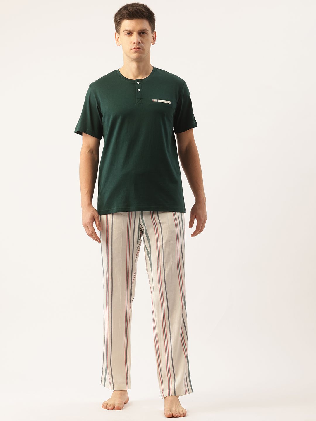 ETC Men Striped Pure Cotton Night suit-image-6