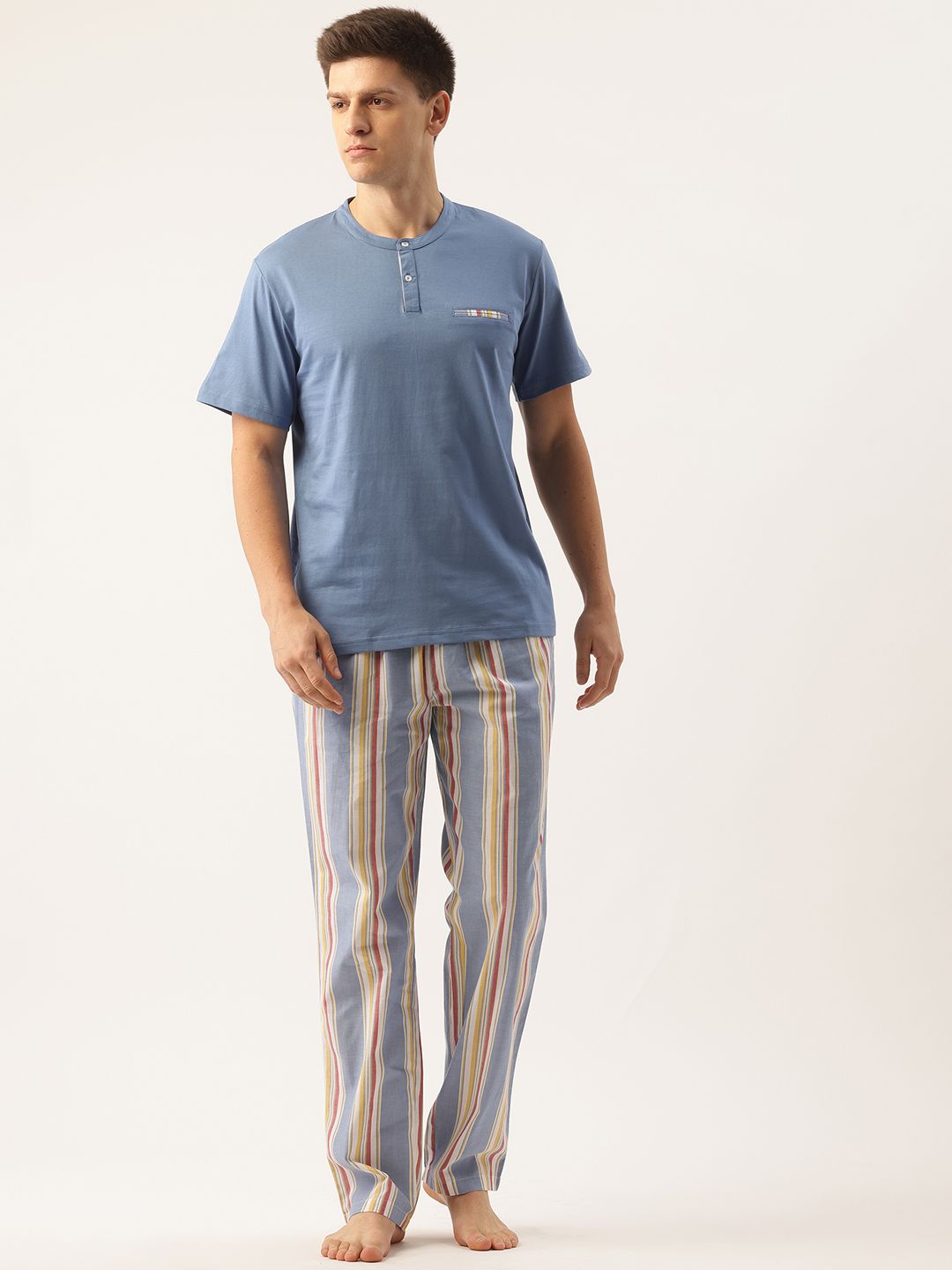 ETC Men Striped Pure Cotton Night suit-picture-39