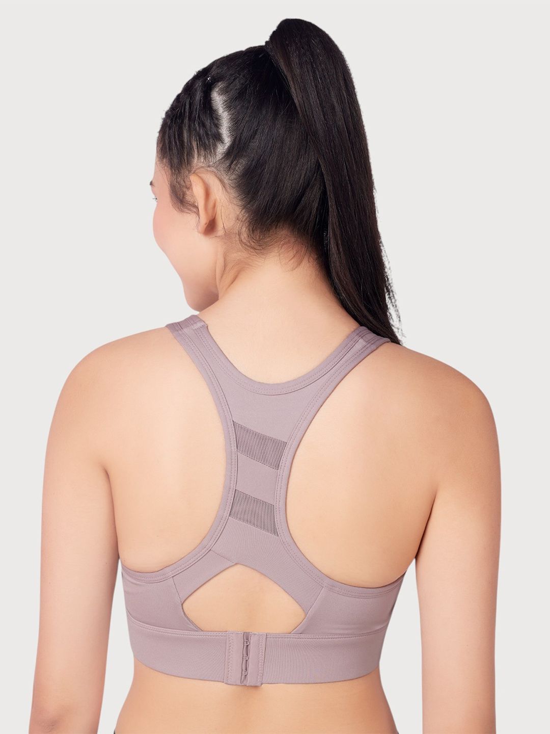 PLUMBURY Full Coverage Racerback Lightly Padded Rapid Dry Workout Sports Bra