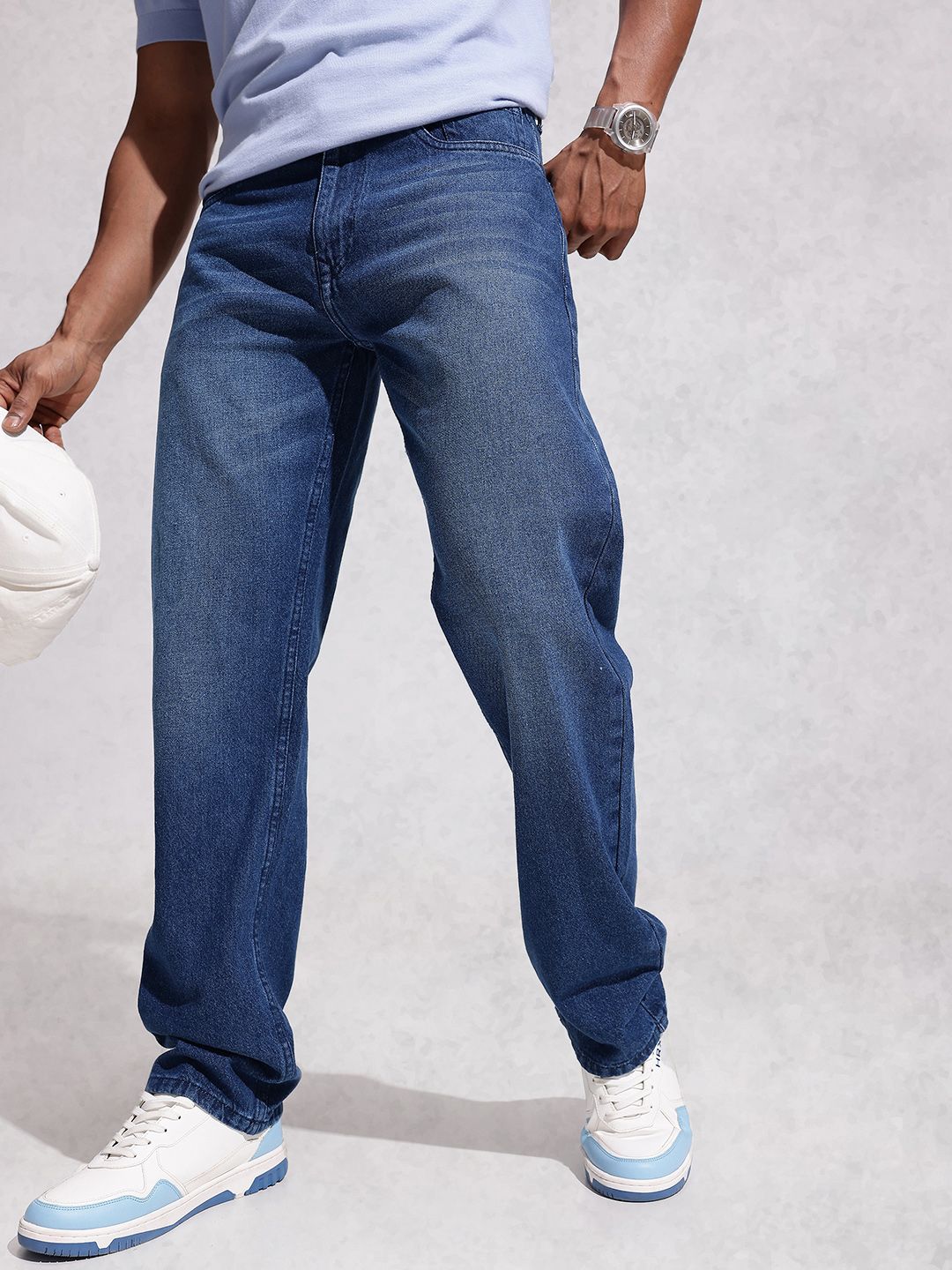 WROGN Men Pure Cotton Anti Fit Light Fade Jeans-image-23