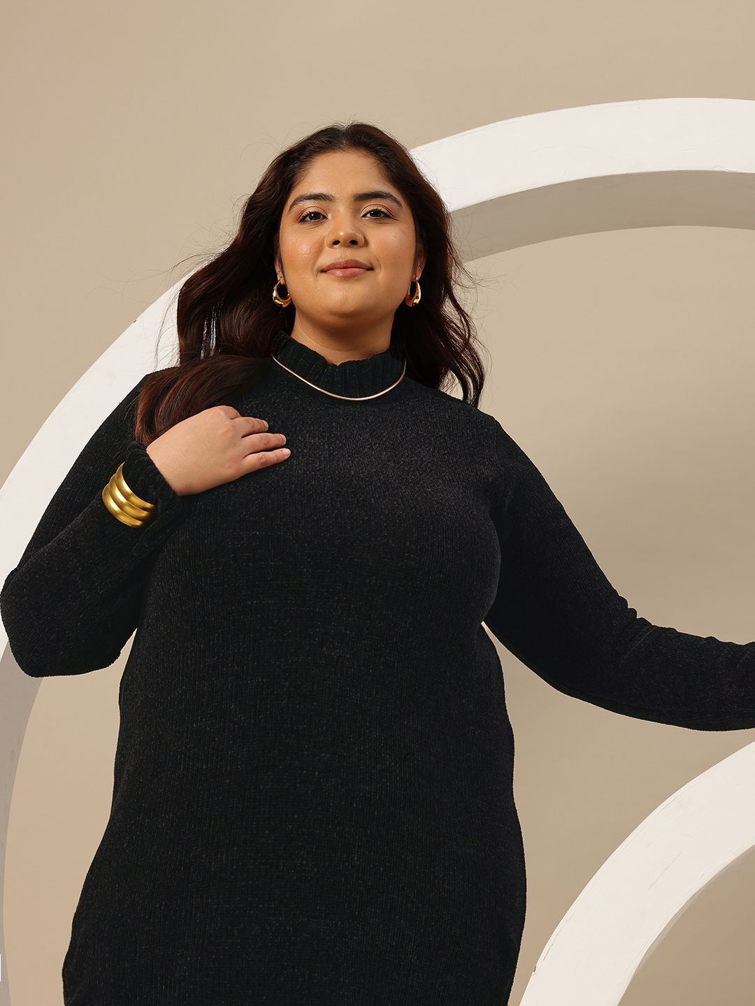 Sztori Plus Size Ribbed Longline Pullover-image-19