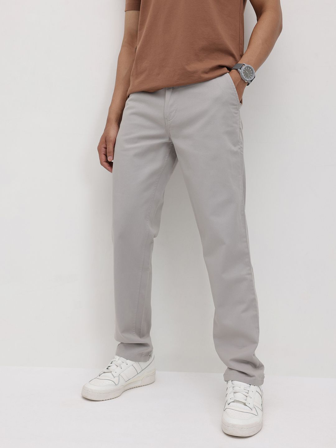 R.Code by The Roadster Life Co. Men Pure Cotton Trousers-image-9