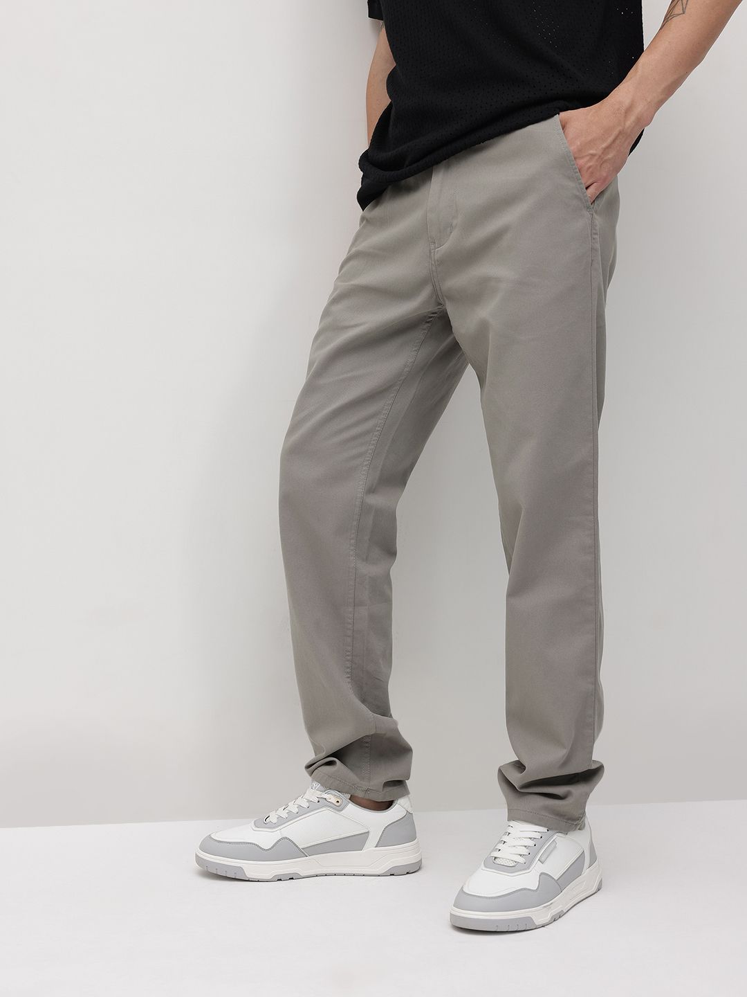 R.Code by The Roadster Life Co. Men Solid Mid-Rise Trousers-picture-26