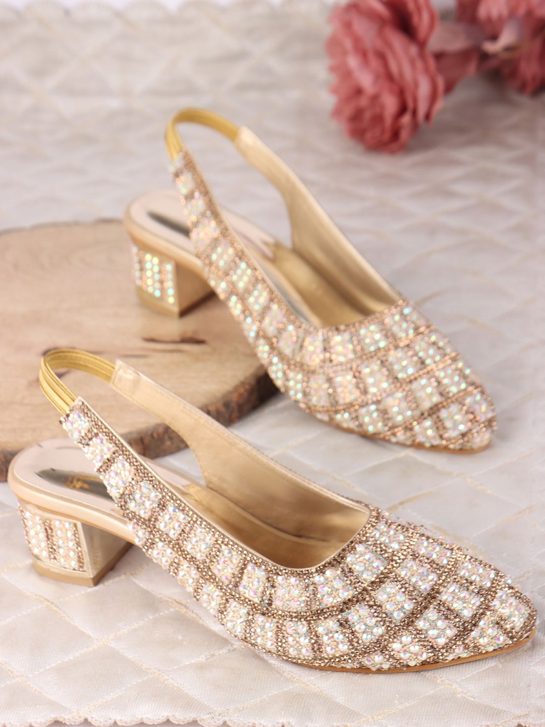 Anouk Embellished PU Party Block Pumps-picture-24