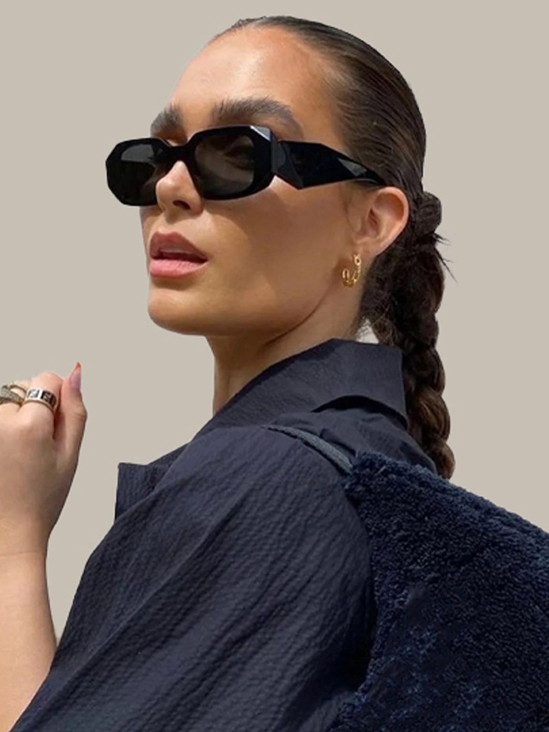 RORCE Women Rectangle Sunglasses with UV Protected Lens-image-22