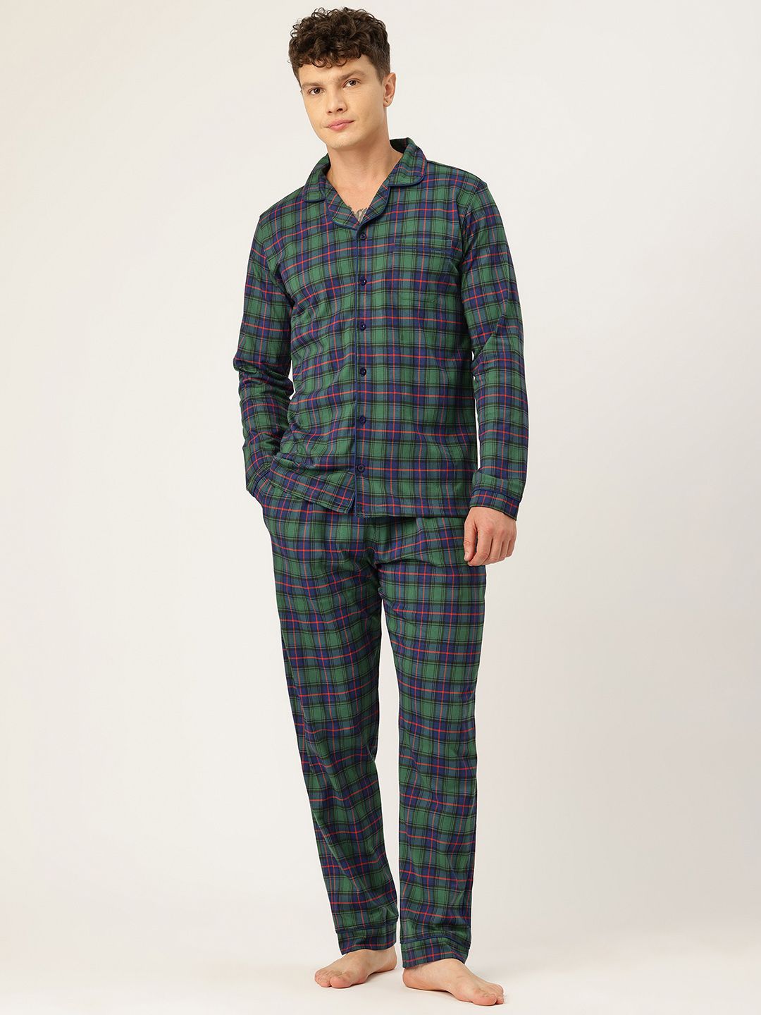 Nite Flite Men Checked Night suit-picture-23