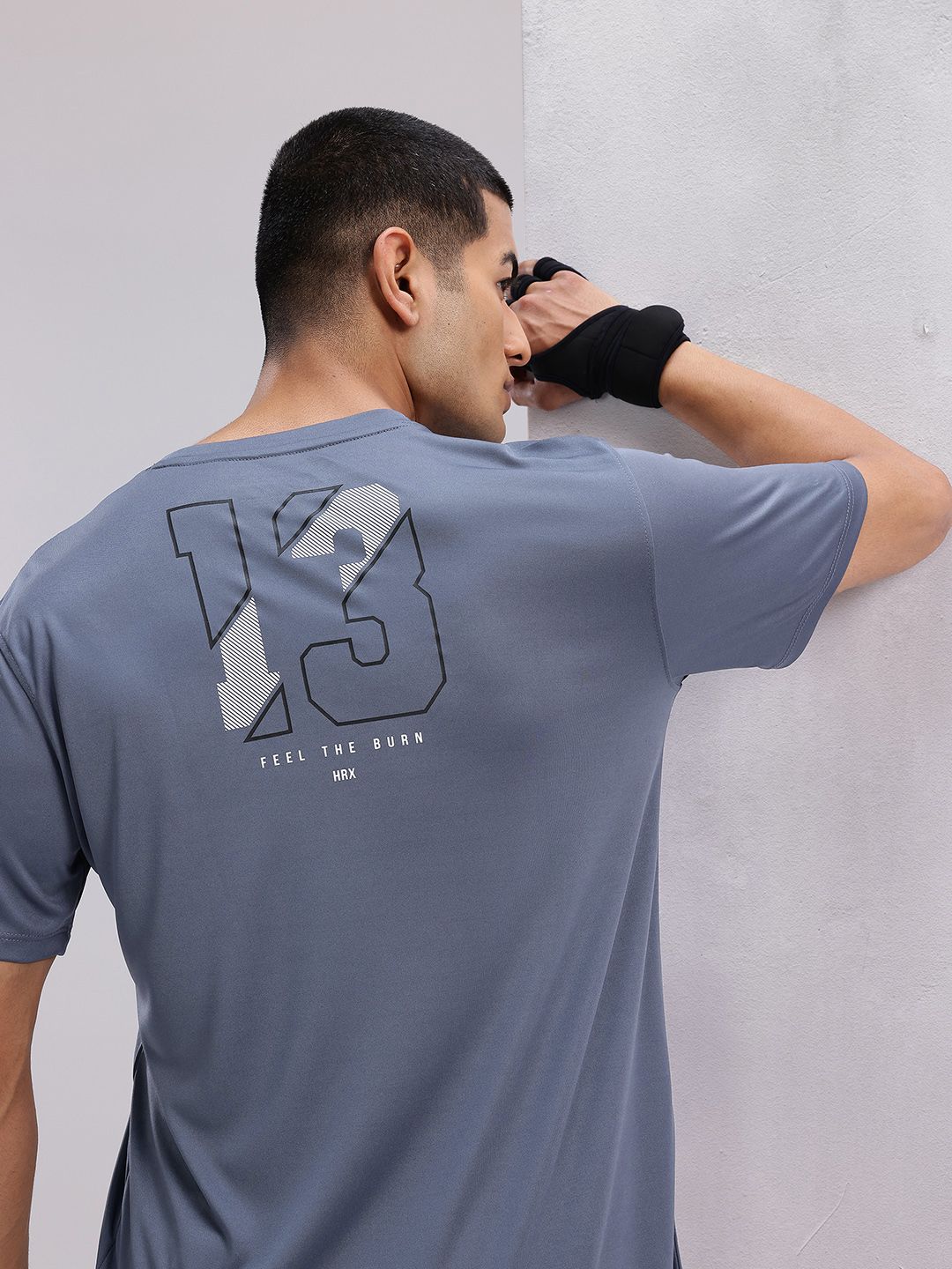 HRX by Hrithik Roshan Men Typography Printed Rapid-Dry Training T-shirt-picture-3
