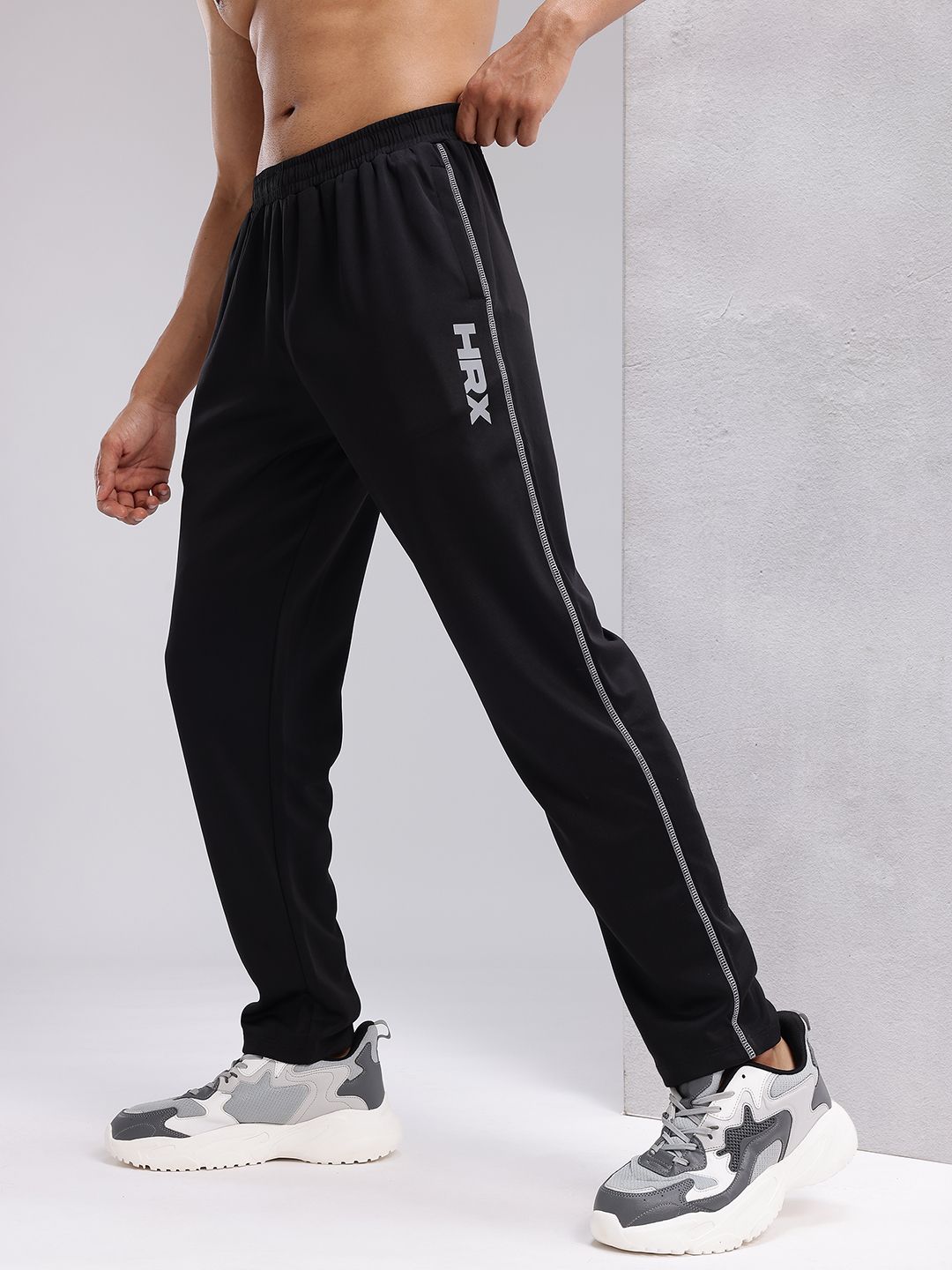 HRX by Hrithik Roshan Men Brand Logo Print Mid-Rise Rapid-Dry Running Track Pants-image-46