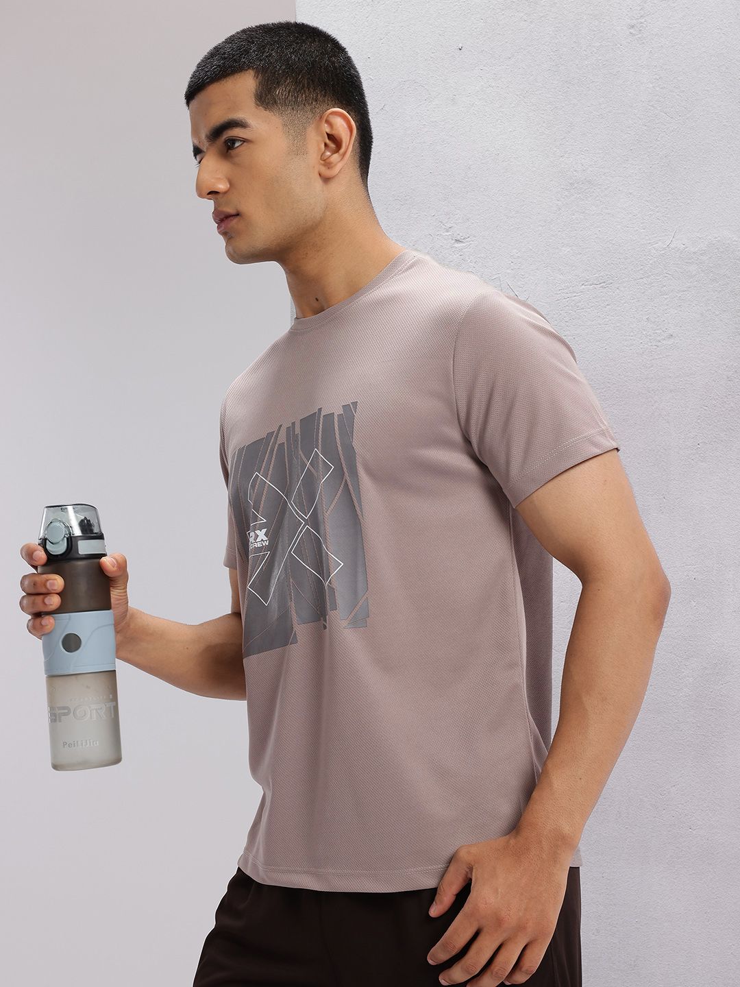 HRX by Hrithik Roshan Brand Logo Print Rapid-Dry Running T-shirt-picture-41