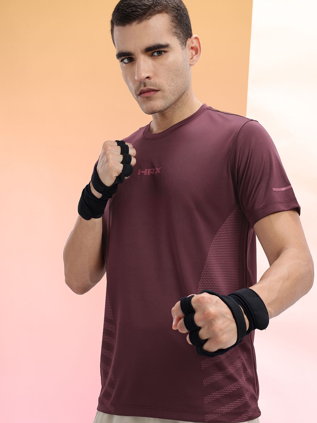 HRX by Hrithik Roshan Geometric Printed Rapid-Dry Training T-shirt-picture-48