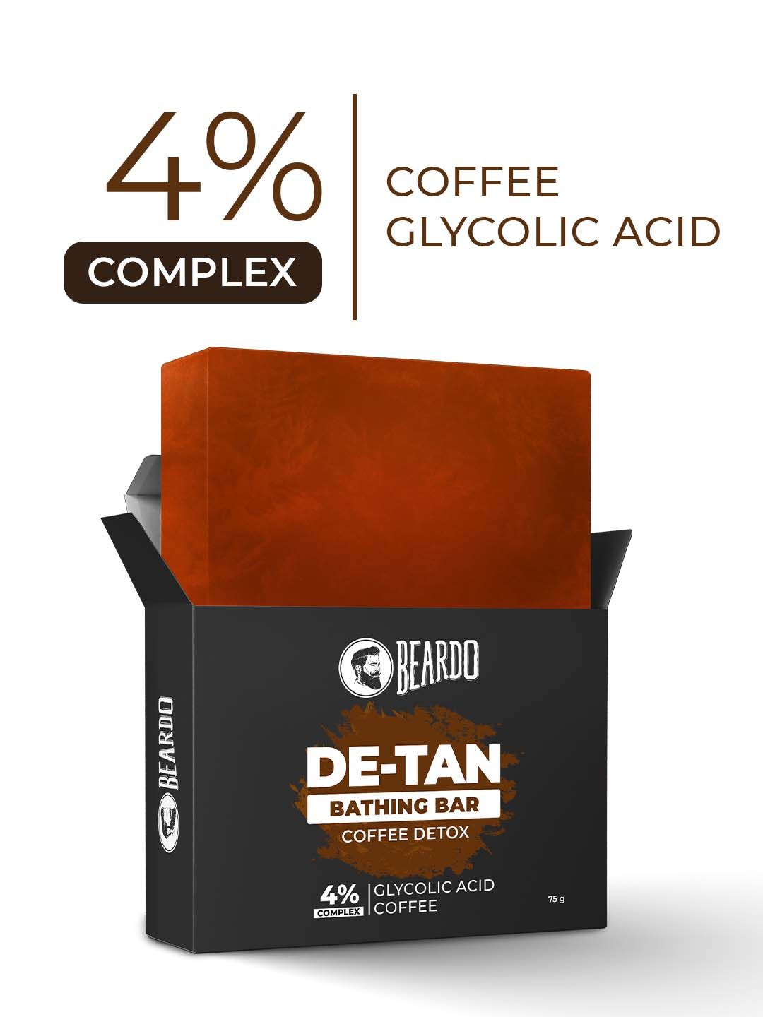 BEARDO BEARDO De-Tan Coffee Detox Scrubbing Soap with Aloe Vera & Glycolic Acid - 75 g