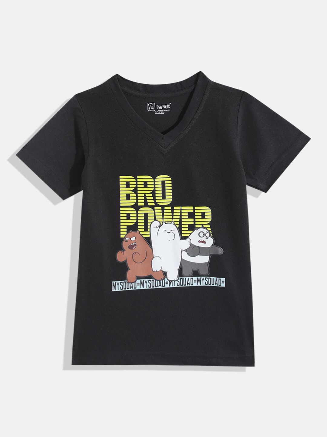 Eteenz Kids Boys We Bare Bears Printed V-Neck T-Shirt-picture-24
