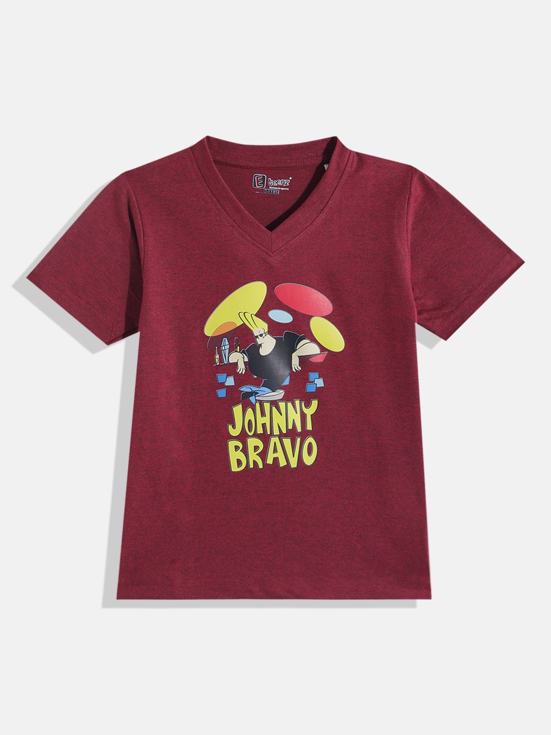 Eteenz Kids Boys Johnny Bravo Printed V-Neck T-Shirt-picture-55