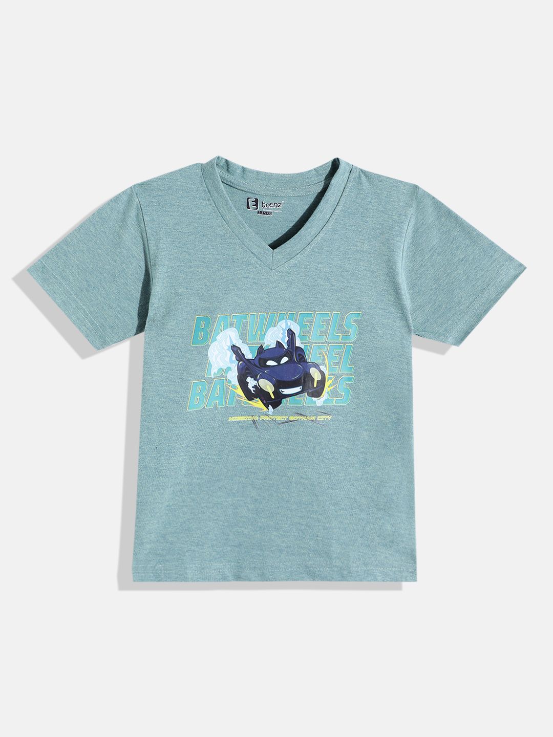 Eteenz Kids Boys Bat Wheel Printed V-Neck T-Shirt-picture-56