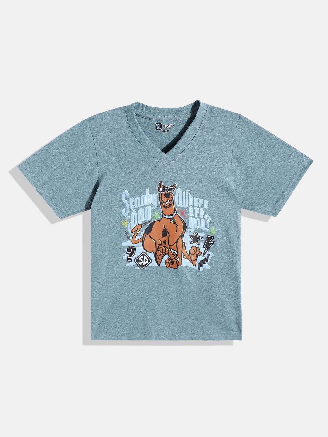 Eteenz Kids Boys Scooby Doo Printed V-Neck T-Shirt-picture-31