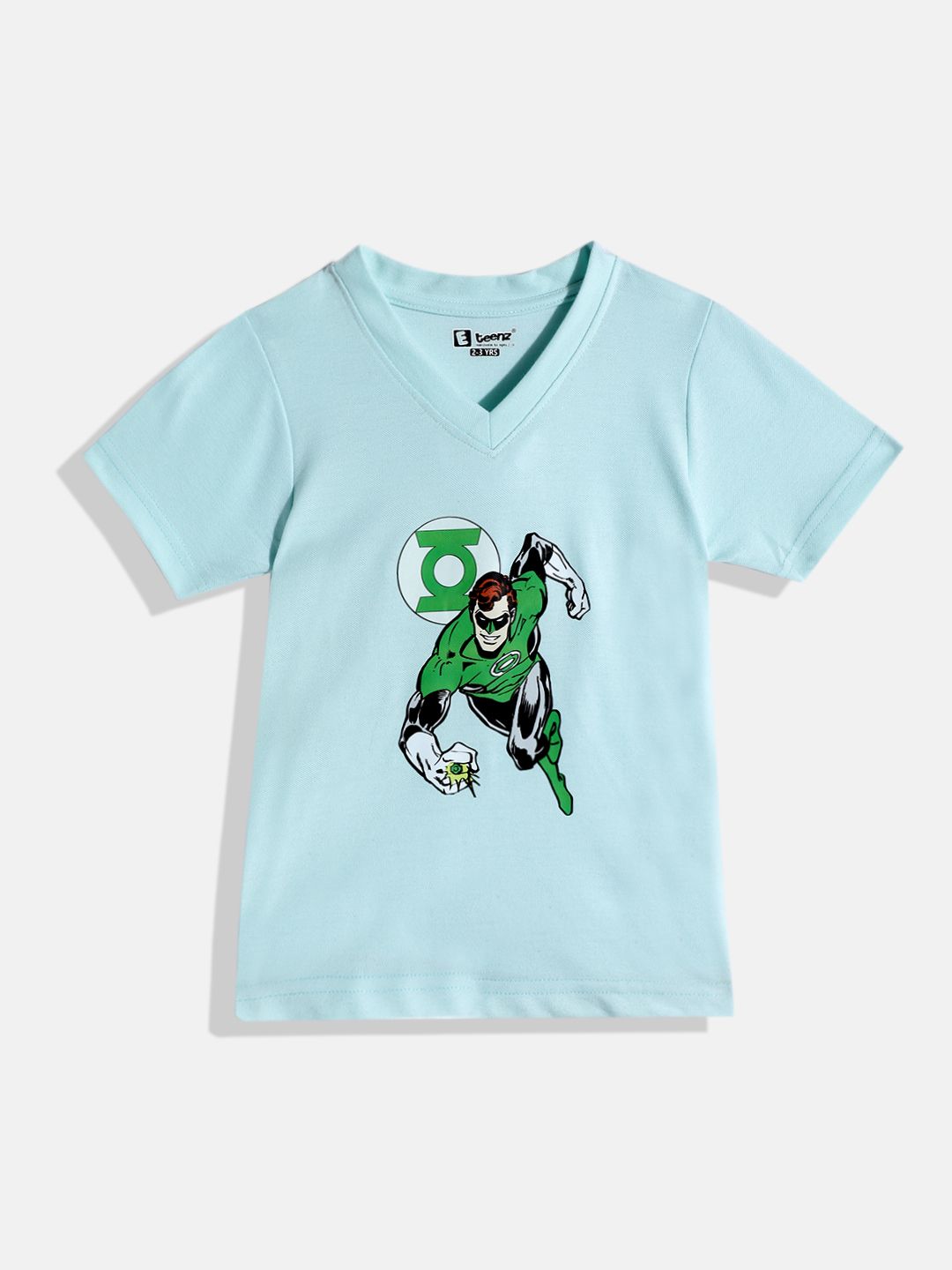 Eteenz Kids Boys Green Lantern Printed V-Neck T-Shirt-picture-42