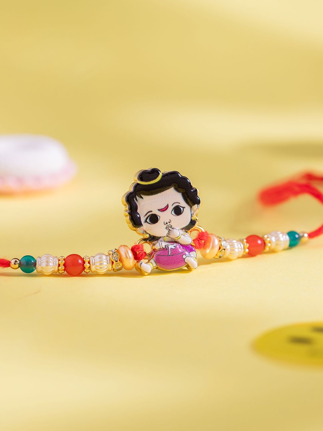 Voylla Kids Krishna Playful Stone Studded & Beaded Thread Rakhi-picture-41