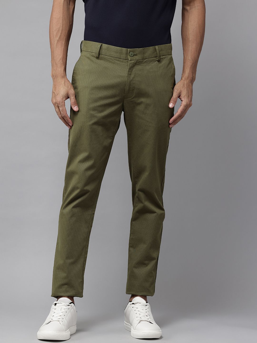 Blackberrys Men Printed Slim Fit Trousers-image-48