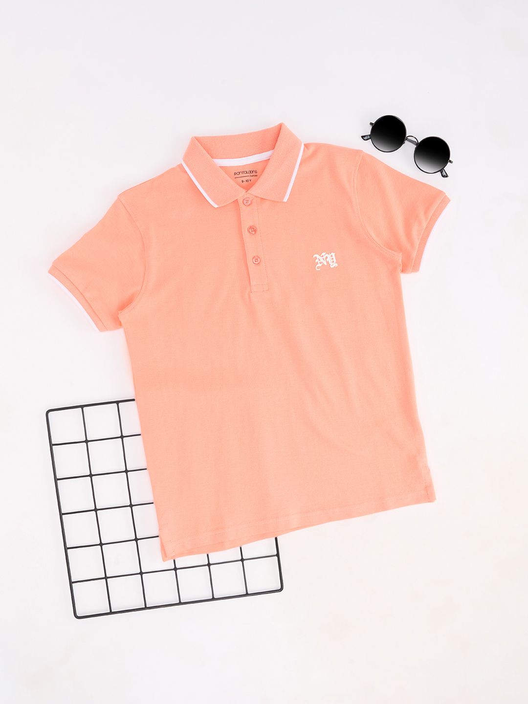 Pantaloons Junior Boys Solid Polo Collar Cotton T-shirt-picture-30