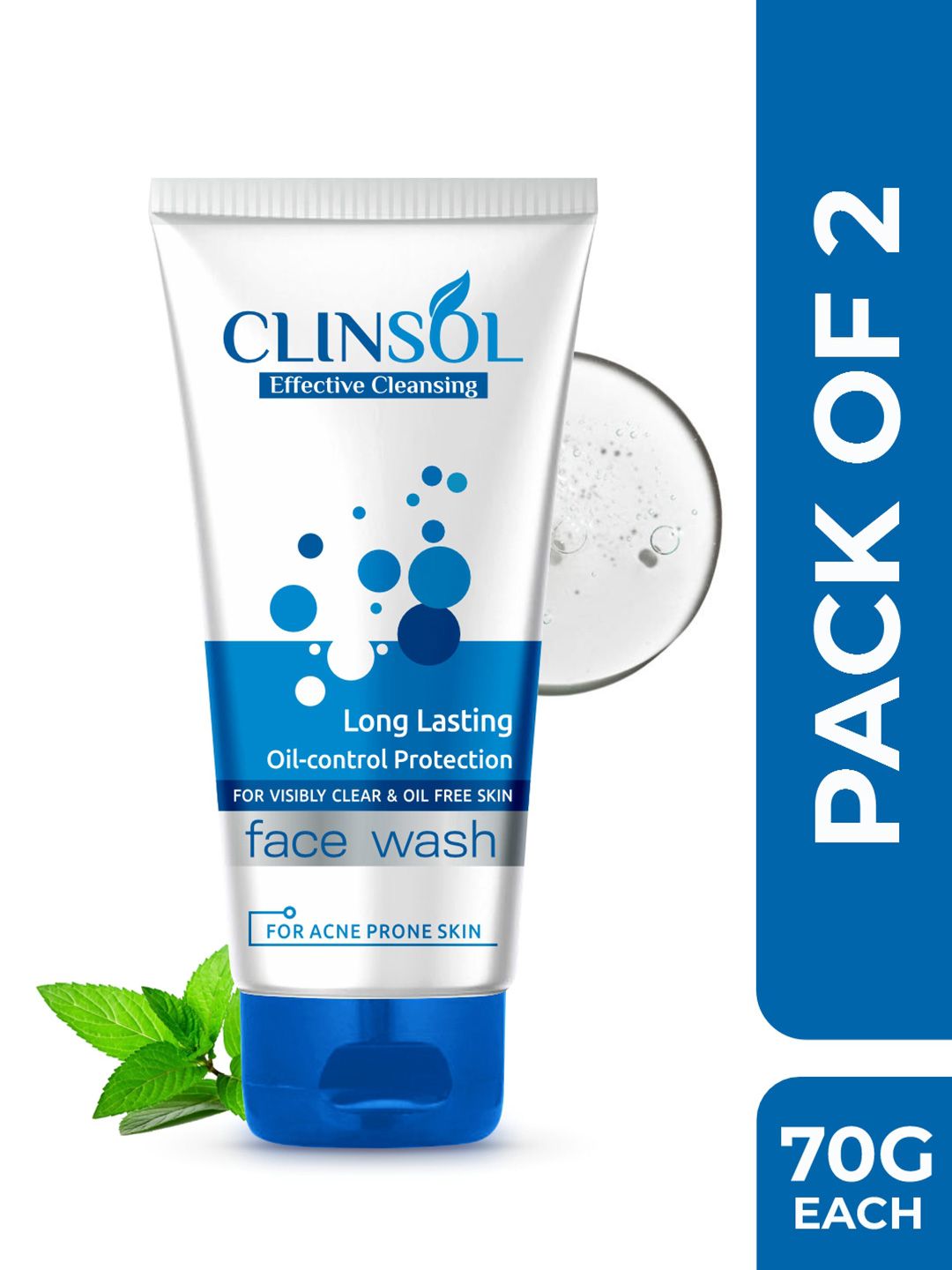 Leeford Clinsol Oil Control Face Wash For Acne & Pimple Free Skin - 70 g-picture-40