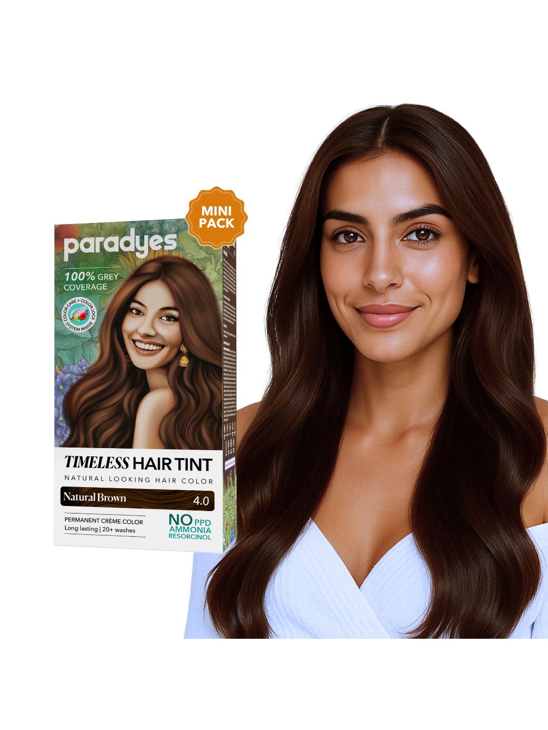 Paradyes Timeless Hair Tint Natural Looking Hair Color- 80 g- Natural Brown-image-10