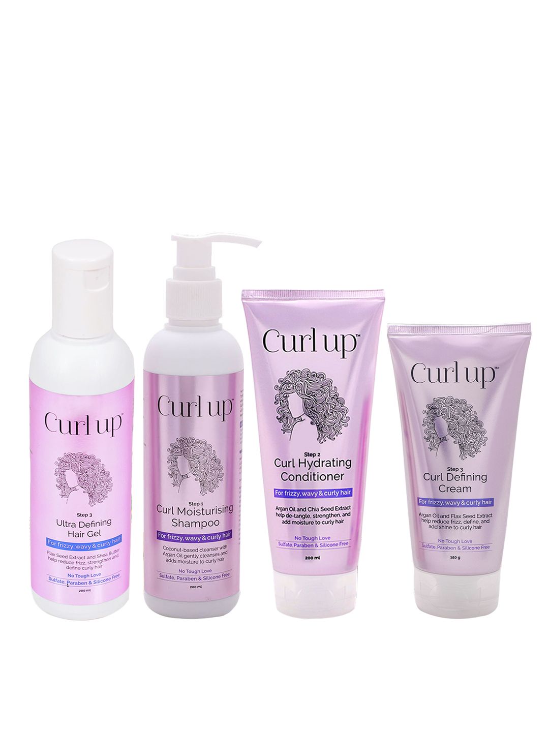 Curl up Set of 4 Moisturizing Shampoo+Hydrating Conditioner+Hair Gel+Defining Cream-image-27
