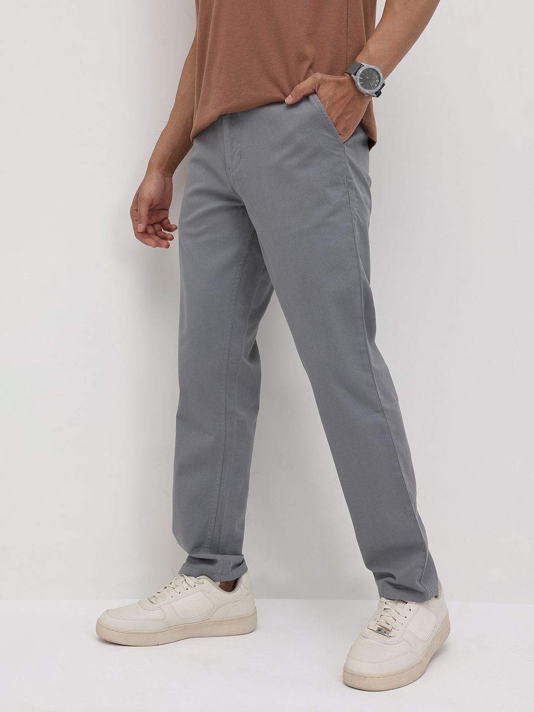 R.Code by The Roadster Life Co. Men Pure Cotton Trousers-image-8