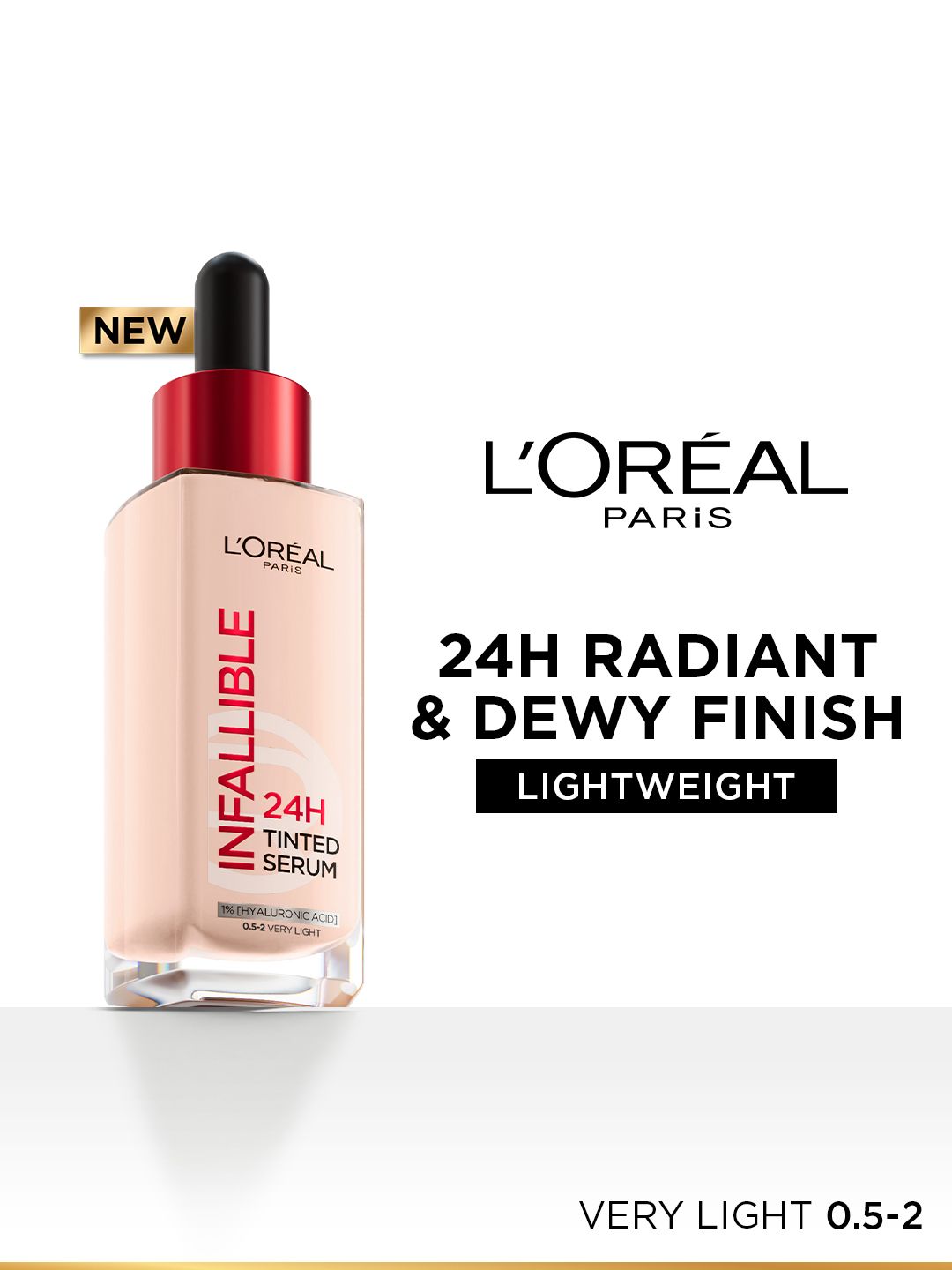 LOreal Paris Infallible 24H Lightweight Tinted Serum Foundation 30ml - Very Light 0.5-2-image-37